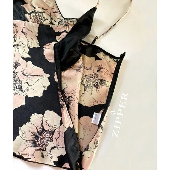 Kenzie 100% Floral Silk Zipper Camisole Sz 2 - Picture 4 of 7